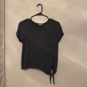 Black and white striped blouse